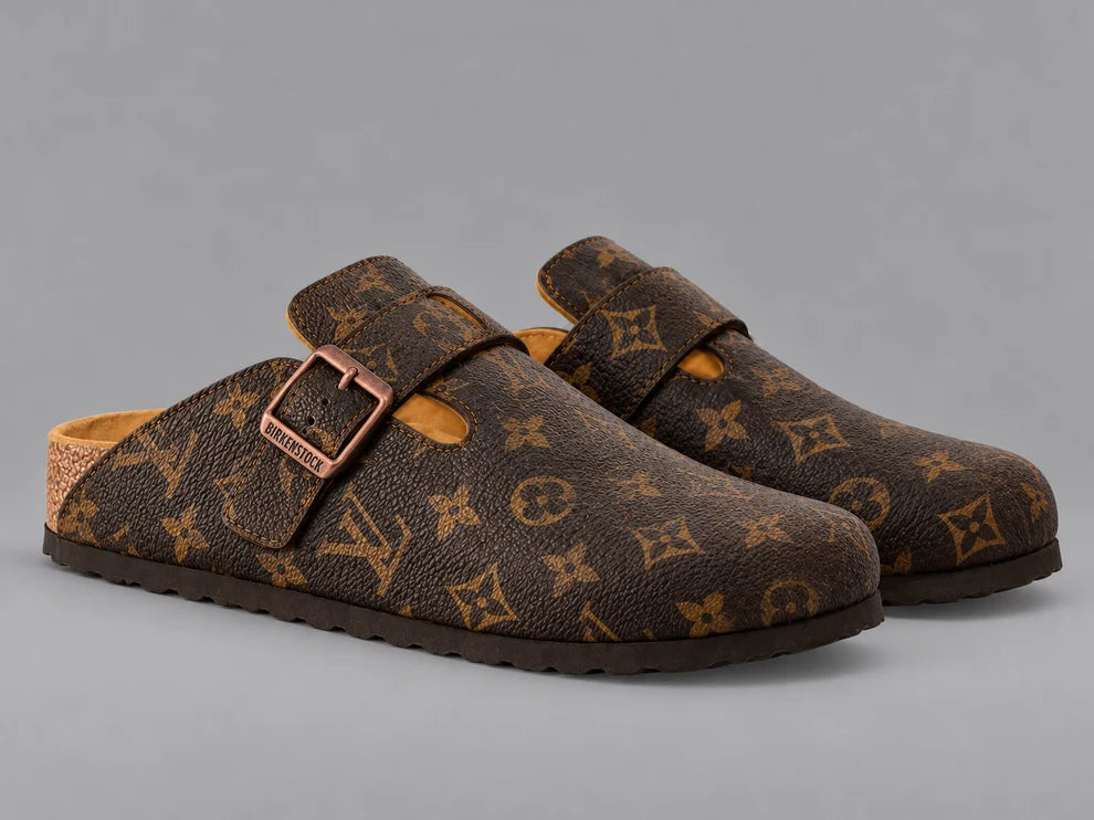 Brown Monogram Buckle Clogs - Limited Edition