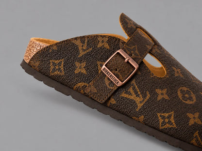 Brown Monogram Buckle Clogs - Limited Edition
