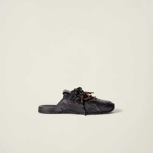 530 SL Mules – Bleached Leather & Gum Sole Black Edition