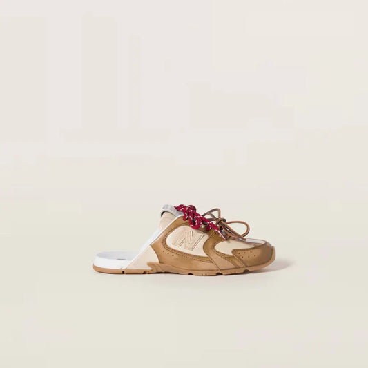530 SL Mules – Bleached Leather & Gum Sole Cinnamon Travertine Gray Edition