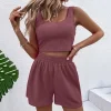 Shorts with a tie belt